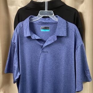 PGA Tour Blue Polo Shirt/Hanes Cool DRI black